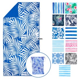 NewLyfe Sand Free Microfiber Beach Towel - Quick Dry, 180x90cm Oversized, Extra Large Yet Compact, Lightweight Absorbent with Drawstring Carry Bag for Travel, Caravan, Camping, Pool, Swim (Cancun)