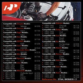 A-Premium - 4 bujías de iridio platino compatibles con vehículos Toyota, Nissan y Subaru - Camry, Civic, RAV4, Corolla, Highlander, Sentra, Outback, Forester, Impreza, Sportage, Matrix, 1.3L-2.5L