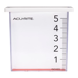AcuRite Waterfall Rain Gauge with 5-inch Rainfall Capacity (00858W), Clear