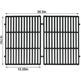 JCLMER 66095 Cooking Grates for Weber Genesis II and Genesis II LX 300 Series Gas Grills, Cast Iron Grill Grate Replacement Part for Genesis ii E-310/S-310, ii E-335/S-335, ii SE-335/SE-310,Weber 66802,66805