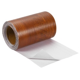 uxcell Wood Grain Tape, 4" x33 Ft Self Adhesive Wood Grain Repair Patch for Baseboards, Doors, Floor Repair, Furniture Home Decor Red Cedar
