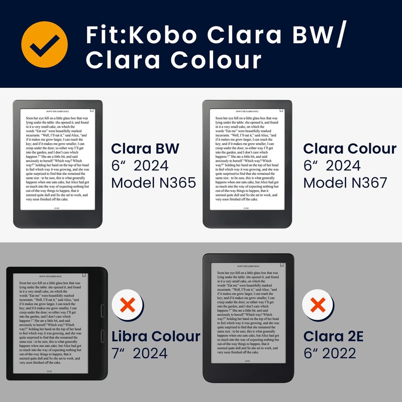 kwmobile Flip Case Compatible with Kobo Clara BW/Clara Colour/Tolino Shine