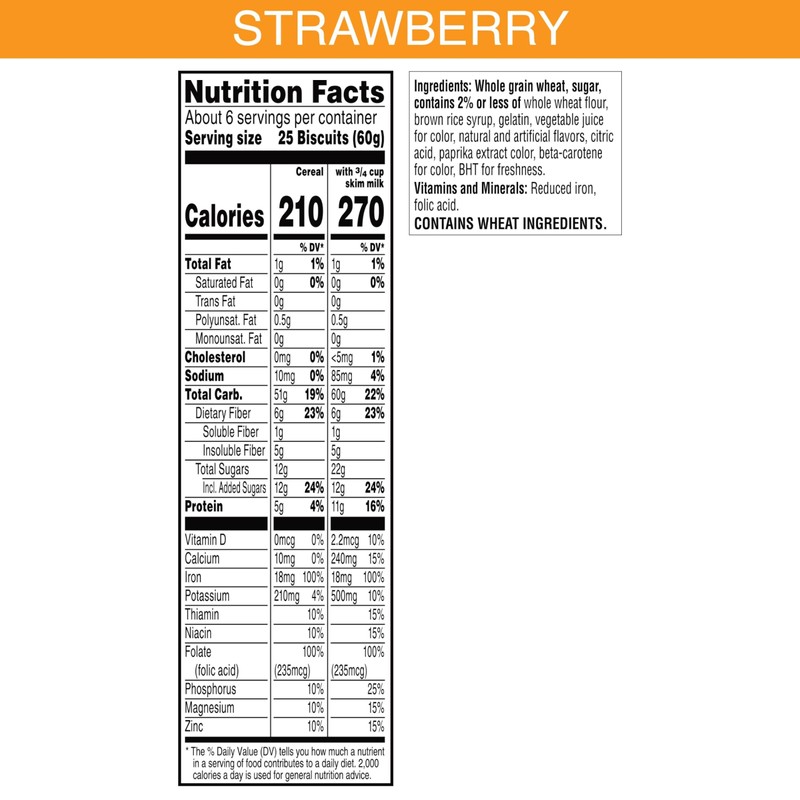 Kellogg's Frosted Mini-Wheats Breakfast Cereal, Kids Cereal, Family Breakfast, Strawberry,