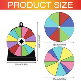 Lucky Wheel for Spinning, 15 x 20 cm Lucky Wheel for DIY with 3 Wheels and 2 Marker Pens Lucky Wheel Toy with Stand Removable Spinnings Prize Wheel for Trade Show Parties, Pub Carnival