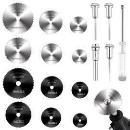 Cutting Disc Metal 17 Pieces Saw Blade Circular Saw Blade Saw Attachment Drill for Multifunctional Tools Accessories High Speed Steel Blades with Screwdriver for Wood Glass Plastic Stone