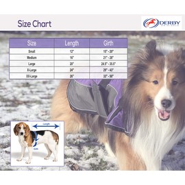 Derby Originals Urban Pet 420D Water Resistant Reflective Winter Dog Parka with Neck Cover & Harness Compatible Opening 220g Heavy Weight, Charcoal/Black, x-Large, 80-8200-BK-XL