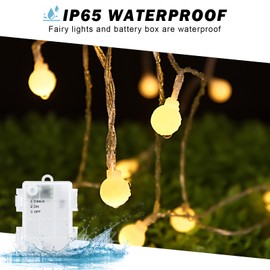 cshare cshare Led Lichterketten Globe Au?en, 6M 40LED Kugel Batteriebetriebene Lichterkette mit Timer IP65 Wasserdicht fr Jar Garten Camping Weihnachten Innen Au?en Dekorationen,Warmwei?