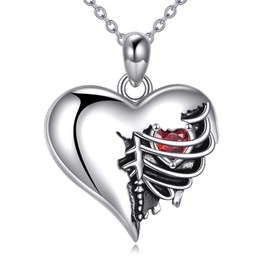 YAFEINI 925 Sterling Silver Anatomical Heart Necklace For Women Gothic Anatomical Necklaces Jewelry That Make You Look Cool