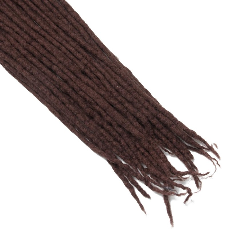 22 Inch Double Ended Dreadlocks Extensions 15 Strands/Pack Brown Handmade