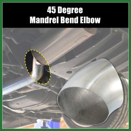 Motoforti OD 4.5" 45 Degree Mandrel Bend Exhaust Elbow Pipe SS304 Stainless Steel Bend Tube 16GA /.060" Wall Thickness Exhaust Piping for Car Exhaust Pipe Elbow 1pcs Long-lasting