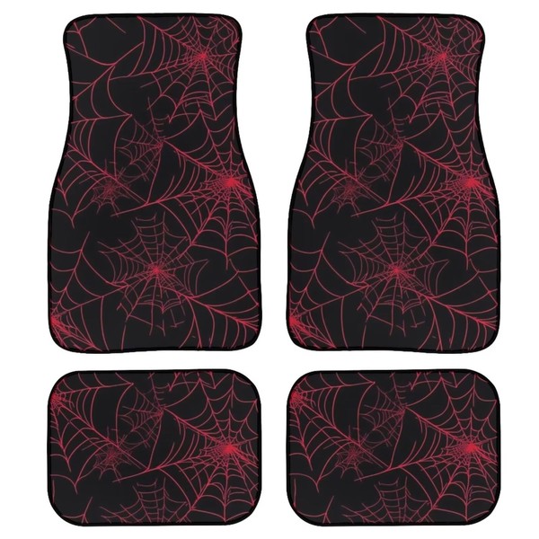 DBBXHZJY Red Spider Web Floor Mats for Car,4 Piece Gothic