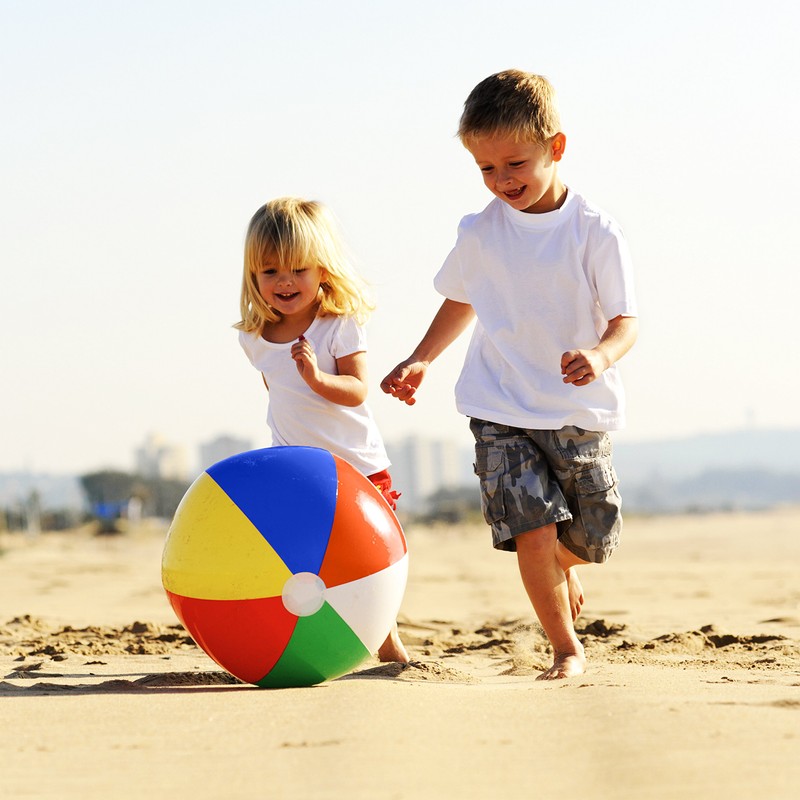 12" Rainbow Colored Party Pack Inflatable Beach Balls - Beach