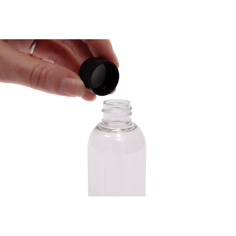 SEB Enterprises 100ml Travel Bottles with Black Screw Lids Pack