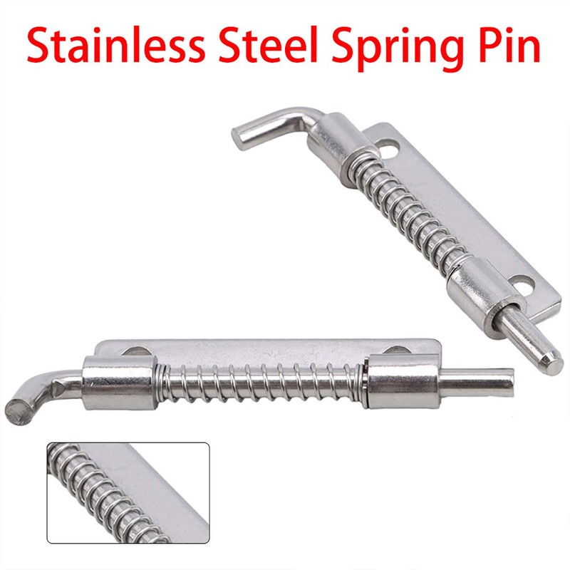 2x Stainless Steel Spring Loaded Latch Faster Locking Bolt Lock