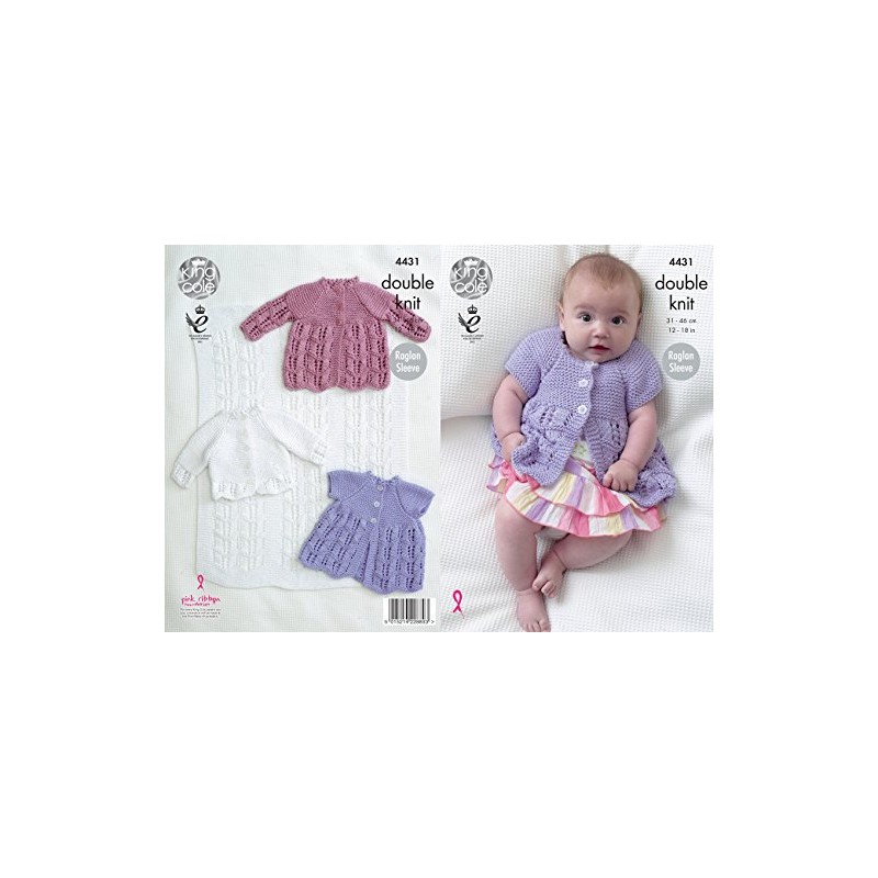 King Cole Baby Double Knitting Pattern Blanket Matinee Coats &