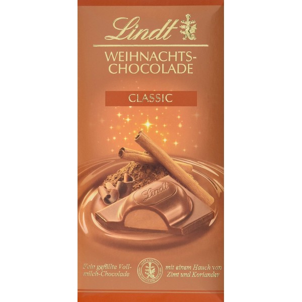 Lindt Christmas Chocolate Classic with Delicate Nut Filling 100 g