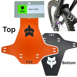 f26 Fox Mud Guard Bicycle MTB DH FR Ebike Fork Splash Guard Mudguard (Retro Orange/Logo Black)