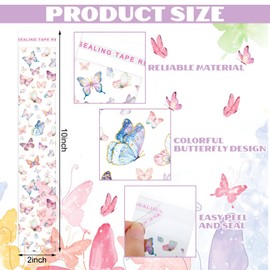 Chiisong 100 Pcs Butterfly Pretzel Rod Bags 2 x 10 Inches Self Sealing Butterflies Pretzel Sticks Individual Cellophane Treat Bags for Spring Packaging Chocolate Candy Cookies