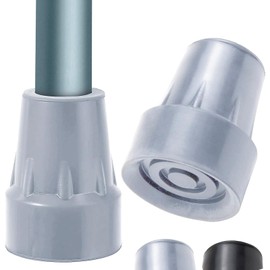 Vive Walking Cane Tips 2 Pack (3/4 Inch) - Non-Slip Universal Rubber Replacement Tips for Walking Sticks, Crutches, Walkers, Canes