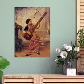 Strand Clothing Indian Art Vintage Print Poster Raja Ravi Varma Kadambari Music Hath Charm Hindu Painting (A3 Unframed)