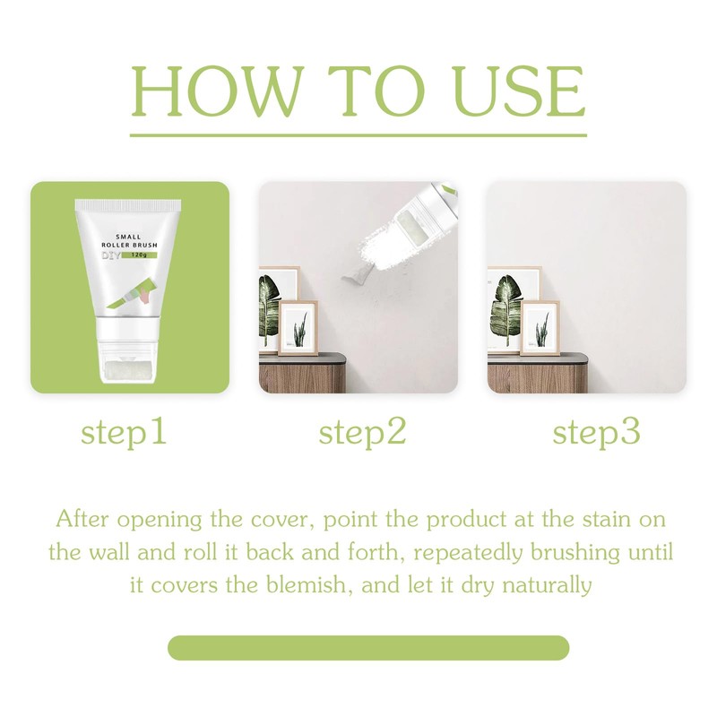 Small Roller Spackle Wall Repair Brush, 2-in-1 Small Rolling Brush