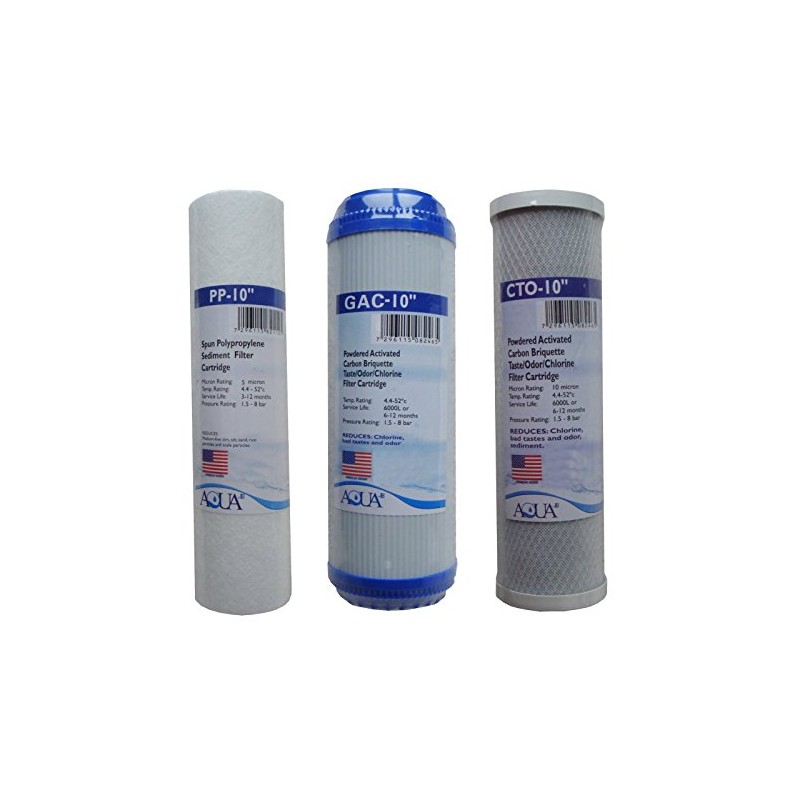 Reverse Osmosis Revolution Set of 3 10" Replacement Undersink Water
