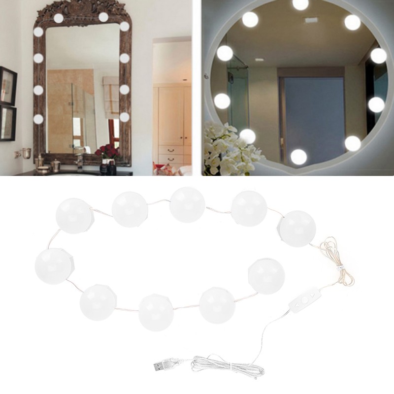 10 Bulbs Vanity LED Makeup Mirror Lights Dimmable Bulb Adjustable