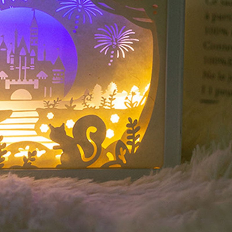 Papercut Light Box Soft Warm Light Romantic USB Battery Powered