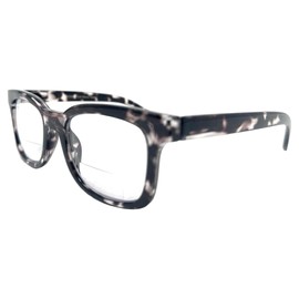 Incredible Bargains The Morgan Retro Style Square Bifocal Reading Glasses + 2.00 Dark Brown Tortoise