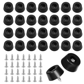 Pack of 30 Chopping Board Rubber Feet, 15 x 8 mm, Non-Slip Chopping Board Legs with Stainless Steel Screws, Round Rubber Feet, Bumper Pads for Furniture, Electronics, Kitchen Appliances