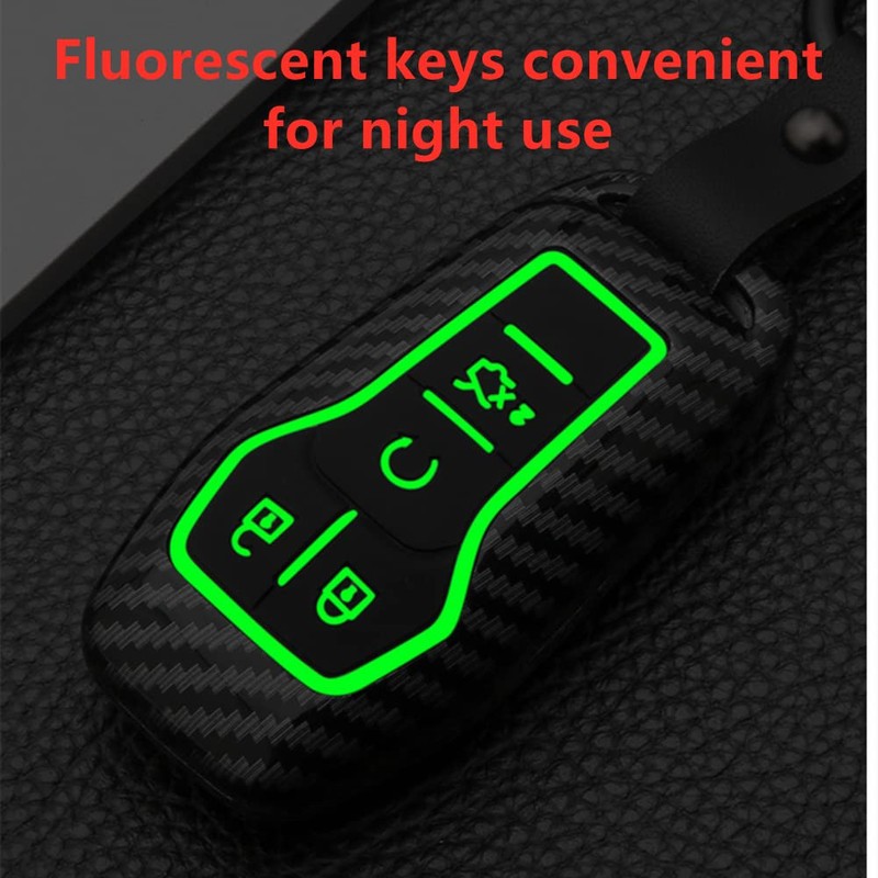 OTMIK ABS Carbon Fiber Car Key Cover Case fit for