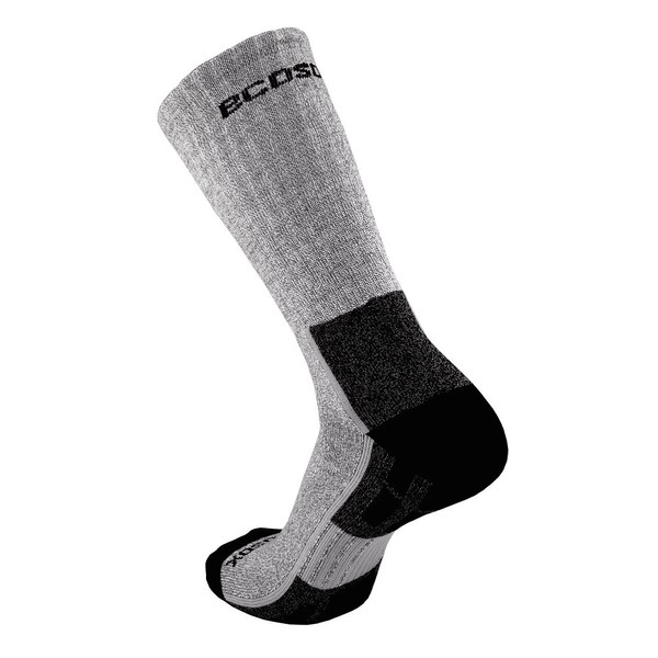 Ecosox Viscose Bamboo Light Weight Hiker w/Arch Support Socks (Charcoal/Lt.Gray, 10-13) (5 Pack)