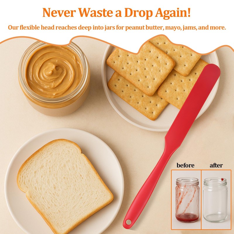 6 Pack Silicone Jar Spatula Small Silicone Spatulas Mini Jar