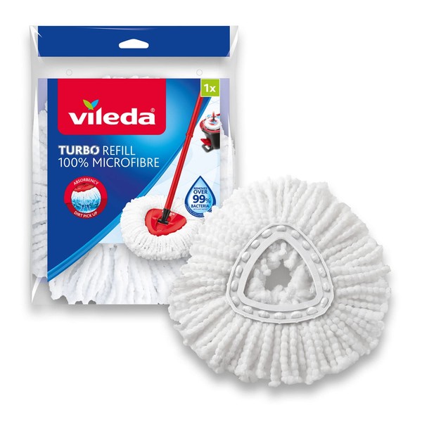 Vileda EasyWring and Clean Turbo Classic Microfibre Mop Refill Head, Multi-Colour