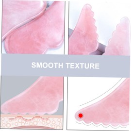 LALAFINA Quartz Wing Scraping Board Guasha Comb Crystal Gua Sha Wilding Gua Sha Facial Massager Crystal Scraping Plate Pink Crystal Jade Face Plate Natural