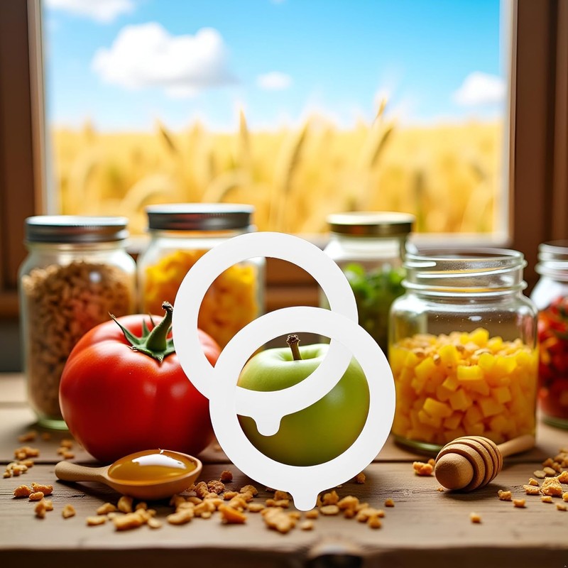 2Pcs White Silicone Jar Gaskets Replacement Rubber Seals Rings Sealing