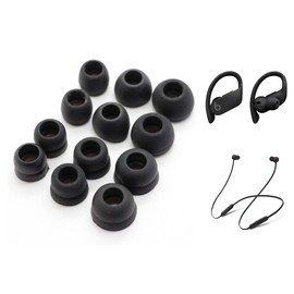 Zotech Replacement Eartips for Beats Earphones, 12 Pcs, Black (Powerbeats Pro/Beats Flex)