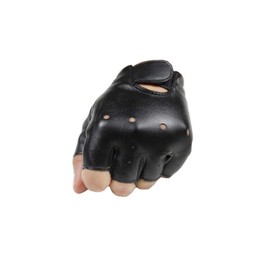 Long Keeper 4-11 Y Kids PU Leather Fingerless Gloves for Boys Girls Outdoor Sports Gloves (Black1)
