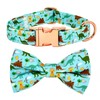 Dinosaur Dog Bow Tie Dog Collar Accessory, Detachable Bowtie, Adjustable