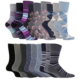 David James Ladies Gentle Grip Socks (Set of 9)