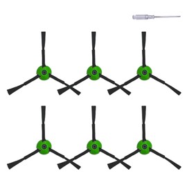 Replacement Side Brush Parts for iRobot Roomba i j eSeries j5 j5+ j6 j6+ j7 j7+ j8 j8+ j9 j9+ i3 i4 i5 i5+ i6 i6+ i7 i7+ i8 i8+ e5 e6 Robotic Vacuum Accessories Kit,6 Black Side Brush,Screw Driver