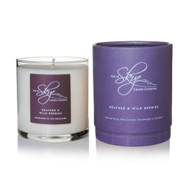 Isle of Skye Candle Company Heather and Wild Berries Large Candle | Natural Soy Wax Candle | Handmade in Scotland | Premium Scented Candle | Unique Tartan Packaging | 45 Hours Burn Time