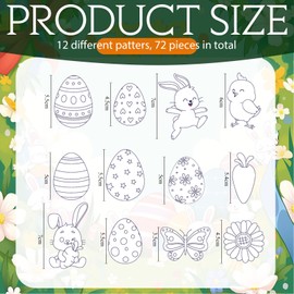 Jenaai 72 Pcs Easter Window Art Suncatcher Kits DIY Suncatchers Ornament to Paint with 24 Suction Cups for Kids Crafts Gift