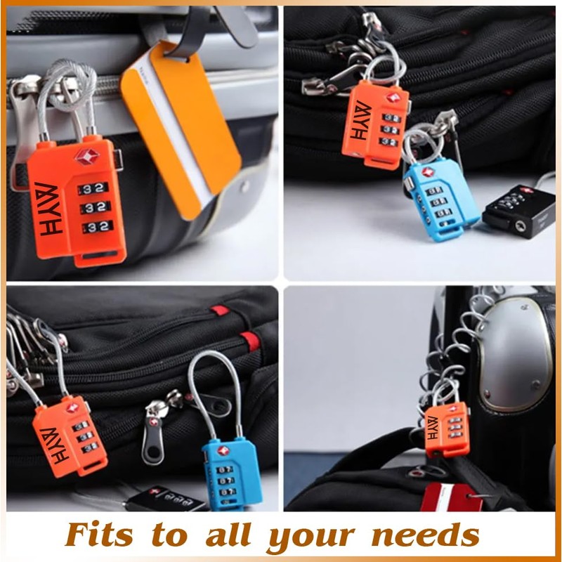 MYH Combination Padlocks – Small Suitcase Locks for Travel, Gym