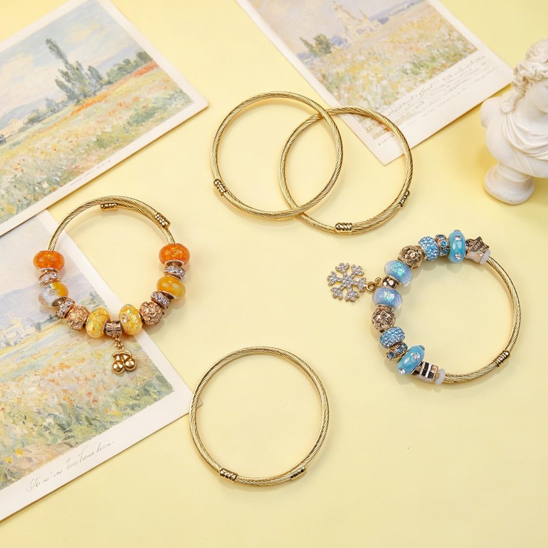 8 Pcs Snake Charm Bracelet Chain Expandable Elastic Charm Bracelet