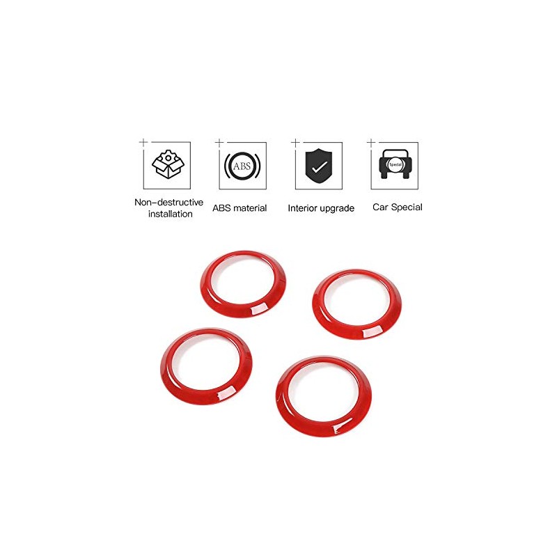 4PCS AC Air Conditioning Vent Cover Trim Decoration Ring Interior