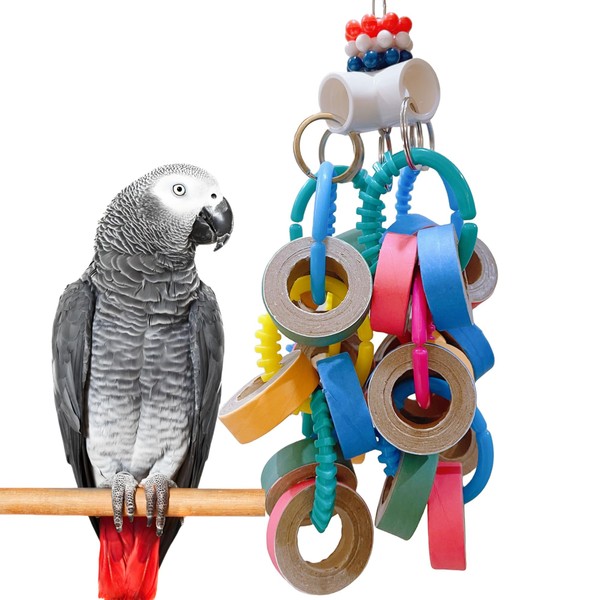 ToughRight Fatty Bagel Cascade Bird Toys for Parrots Durable Cardboard