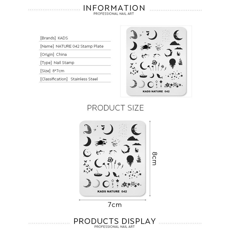 KADS Nail Art Template Nature Nail Stamping Plate Nail Art