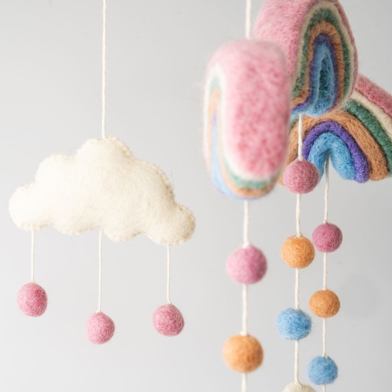 Biome Range Felt Hanging Mobile - Rainbows