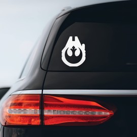 Millennium Falcon Rebel Sticker Decal Notebook Car Laptop 6" (White)